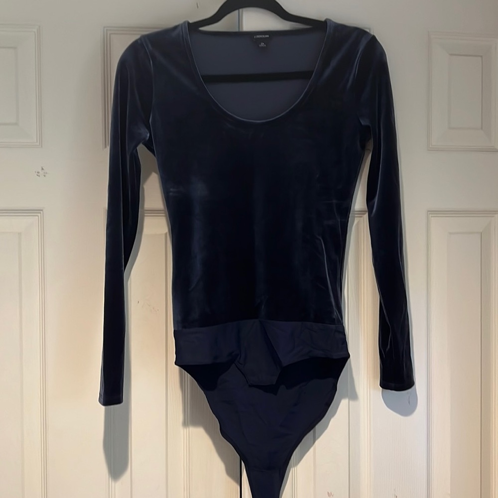 J.Crew Navy Velvet Bodysuit